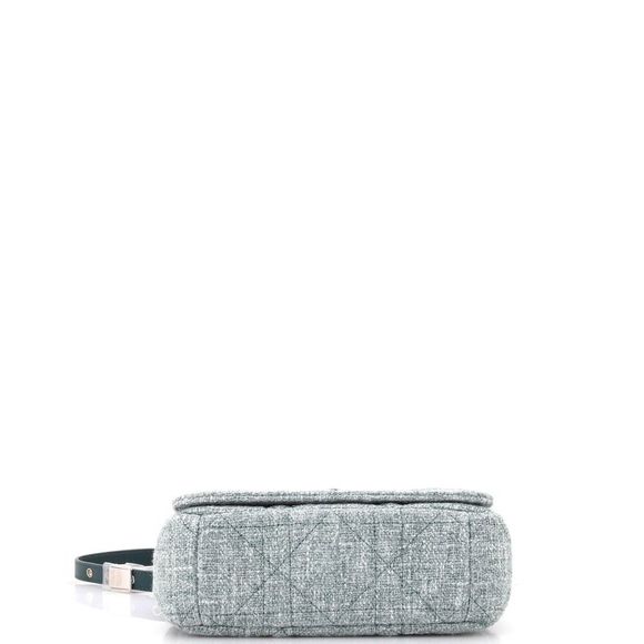 Christian Dior Caro Bag Macrocannage Quilt Linen Small Green - Picture 4 of 6